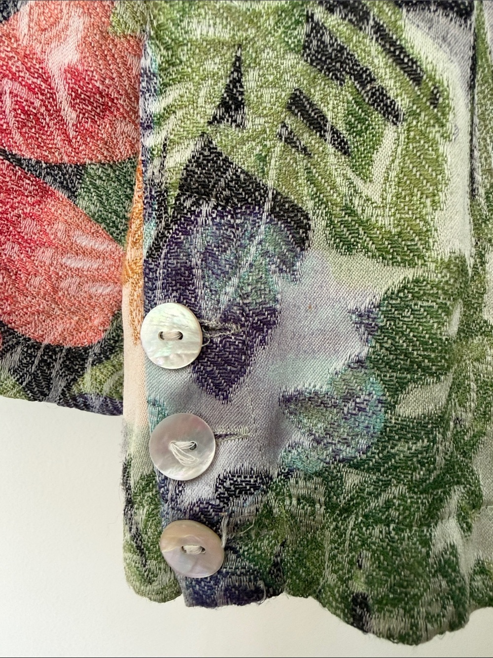 CHICO’S Floral Multi-Color Lightweight Button-Front Jacket size XL - Picture 6 of 9
